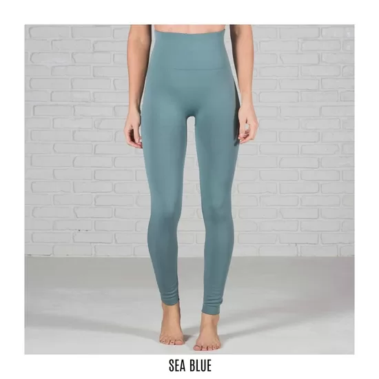 Bauchregulierende Thermo Leggings - Fleecefutter - Sea Blue/hellblau